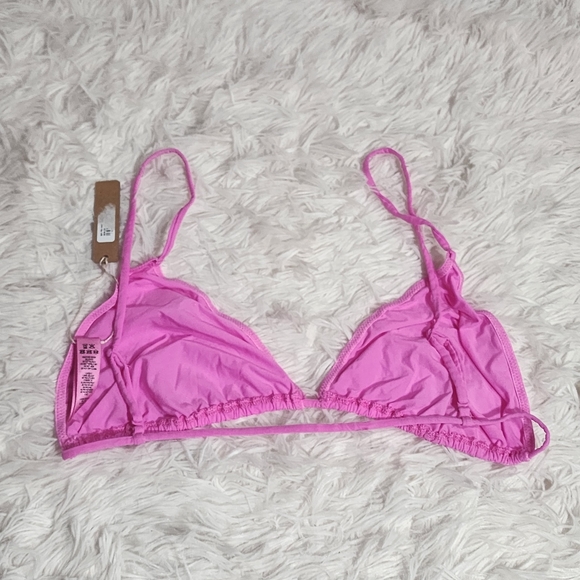 SKIMS Plunge Bras | Womens Micro Cording String Triangle Bra Neon Orchid/ 2X/NWT - Picture 3 of 8